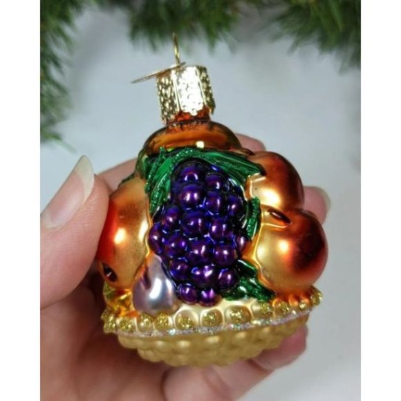 Retired Old World Christmas Fruit Basket Ornament - Picture 4 of 7